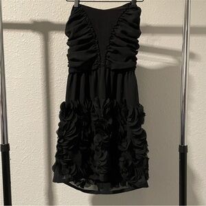 Chic Strapless Black and White Dress